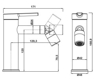 Смеситель для биде Swedbe Diana 1040 хром